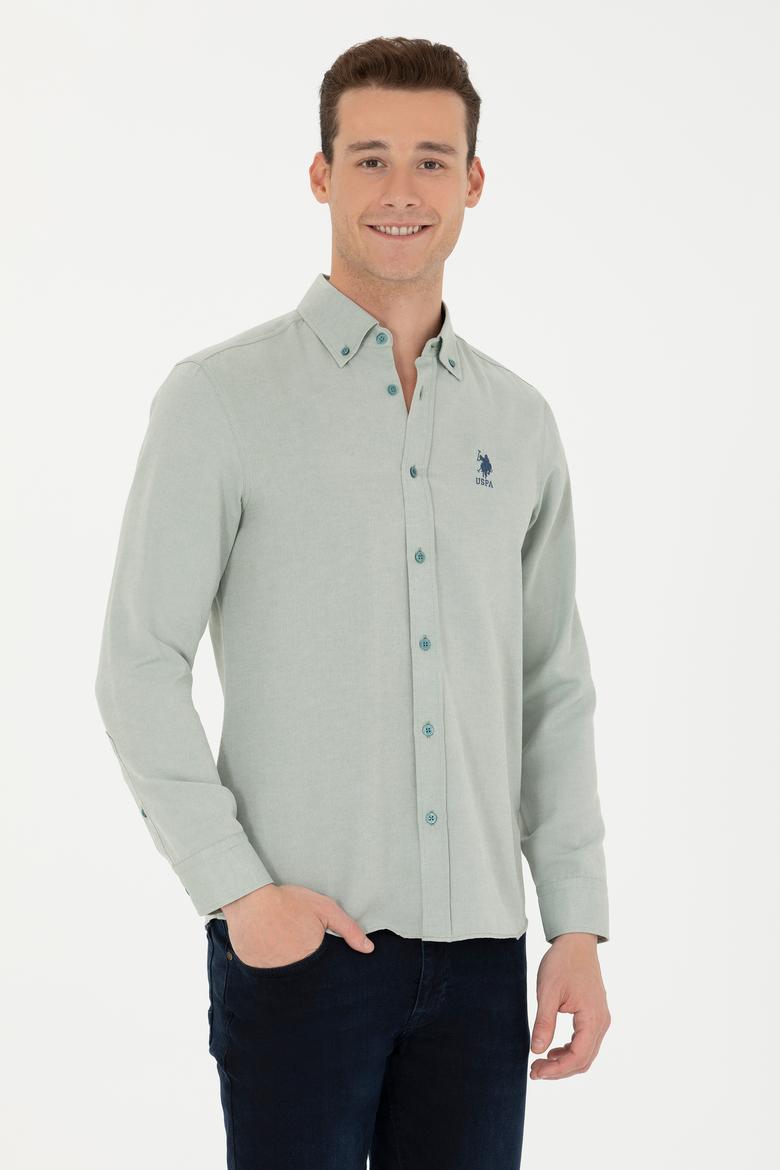 Erkek Mint Uzun Kollu Basic Gömlek - 50271269211