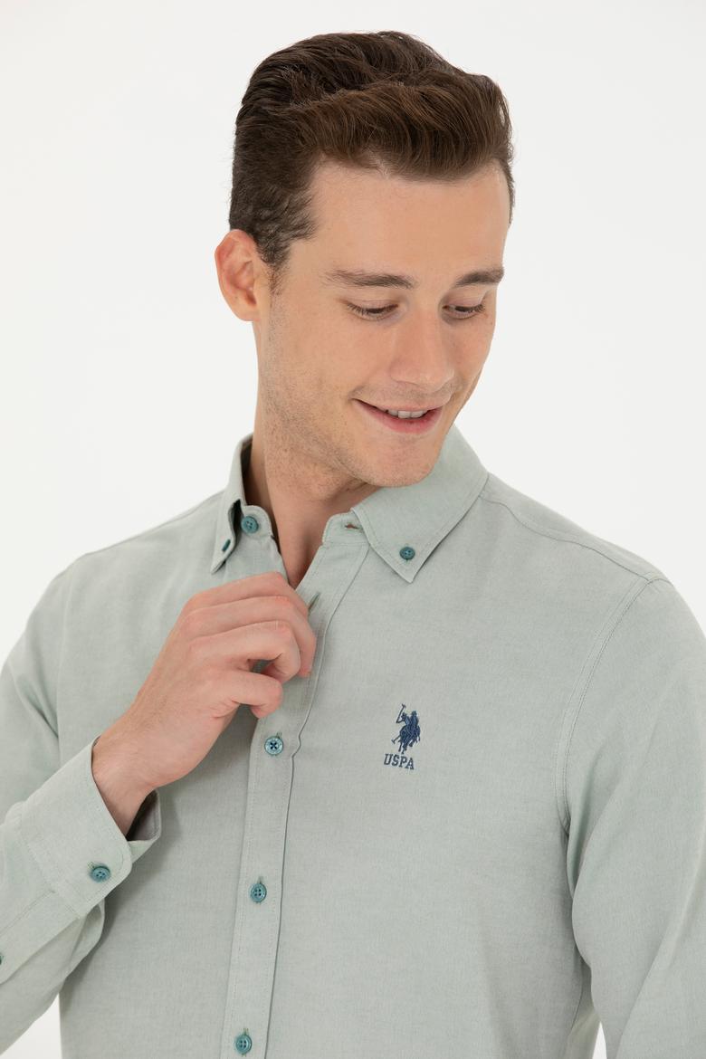 Erkek Mint Uzun Kollu Basic Gömlek - 50271269211