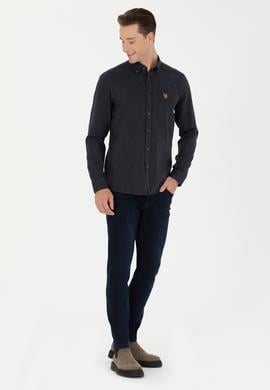 Erkek Lacivert Uzun Kollu Basic Gömlek - 50271275015