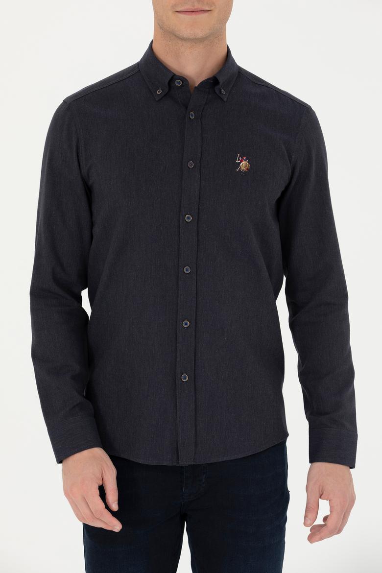 Erkek Lacivert Uzun Kollu Basic Gömlek - 50271275015