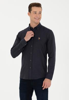 Erkek Lacivert Uzun Kollu Basic Gömlek - 50271275015