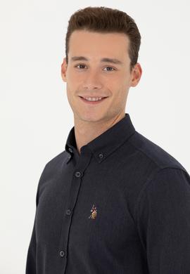 Erkek Lacivert Uzun Kollu Basic Gömlek - 50271275015