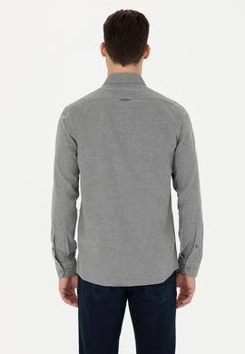 Erkek Vizon Uzun Kollu Basic Gömlek - 50271275180