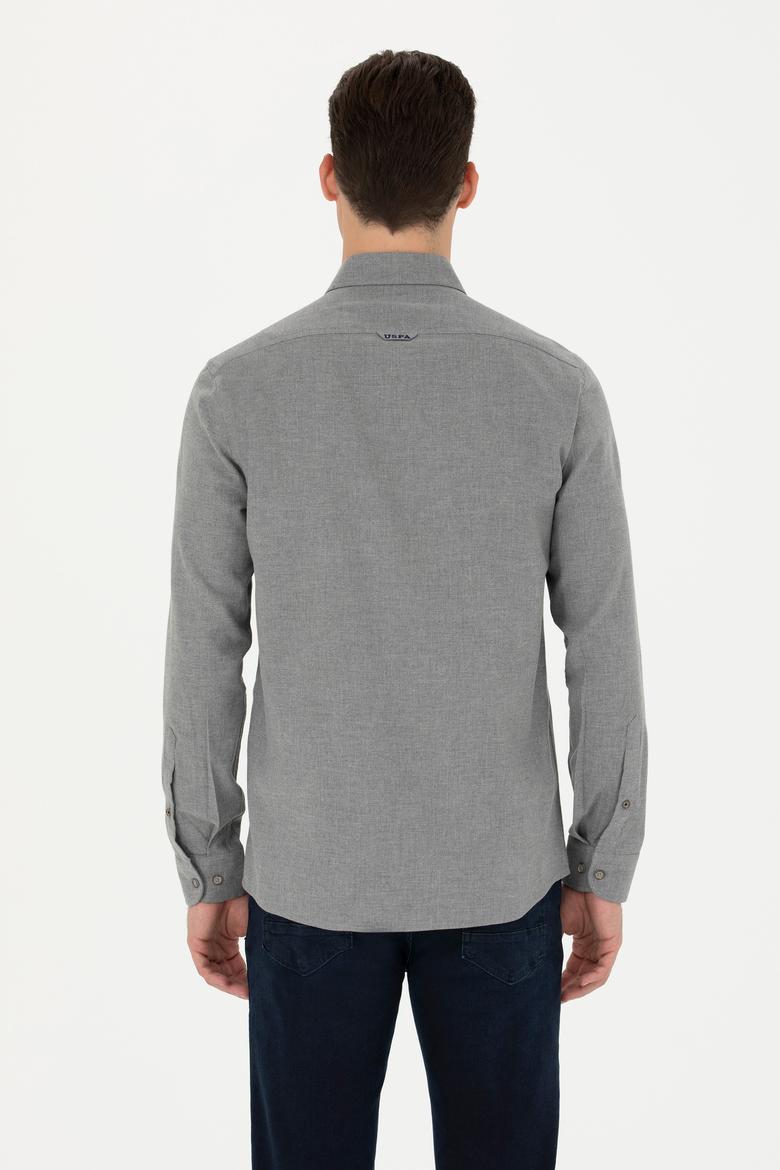 Erkek Vizon Uzun Kollu Basic Gömlek - 50271275180