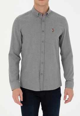 Erkek Vizon Uzun Kollu Basic Gömlek - 50271275180