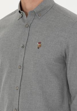 Erkek Vizon Uzun Kollu Basic Gömlek - 50271275180