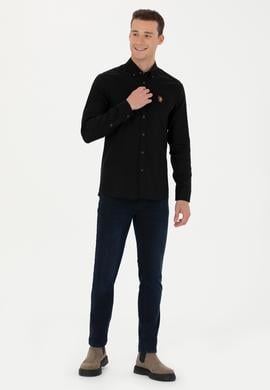 Erkek Siyah Uzun Kollu Basic Gömlek - 50271276042