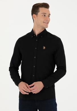 Erkek Siyah Uzun Kollu Basic Gömlek - 50271276042