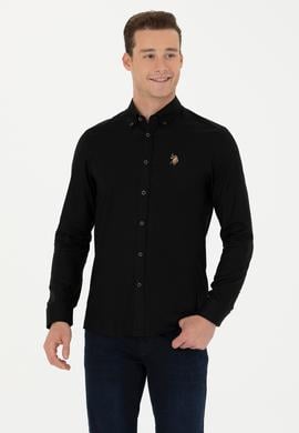 Erkek Siyah Uzun Kollu Basic Gömlek - 50271276042