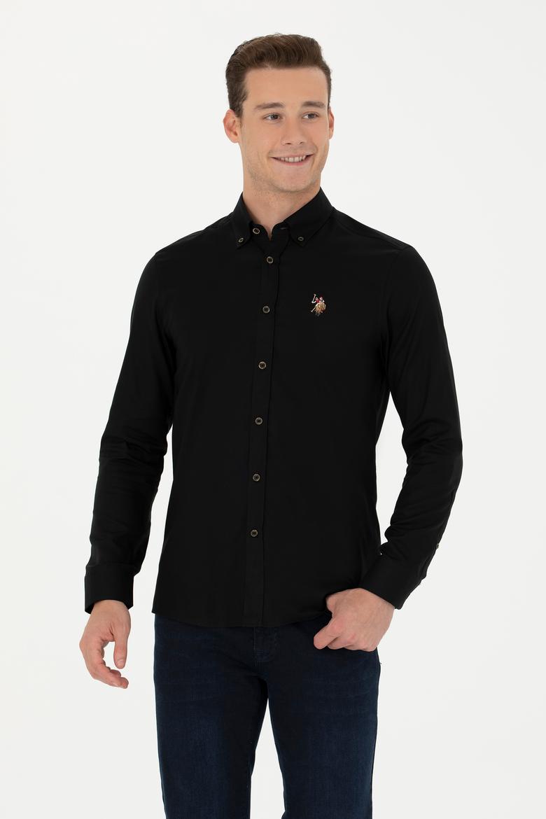 Erkek Siyah Uzun Kollu Basic Gömlek - 50271276042