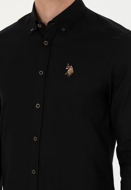 Erkek Siyah Uzun Kollu Basic Gömlek - 50271276042