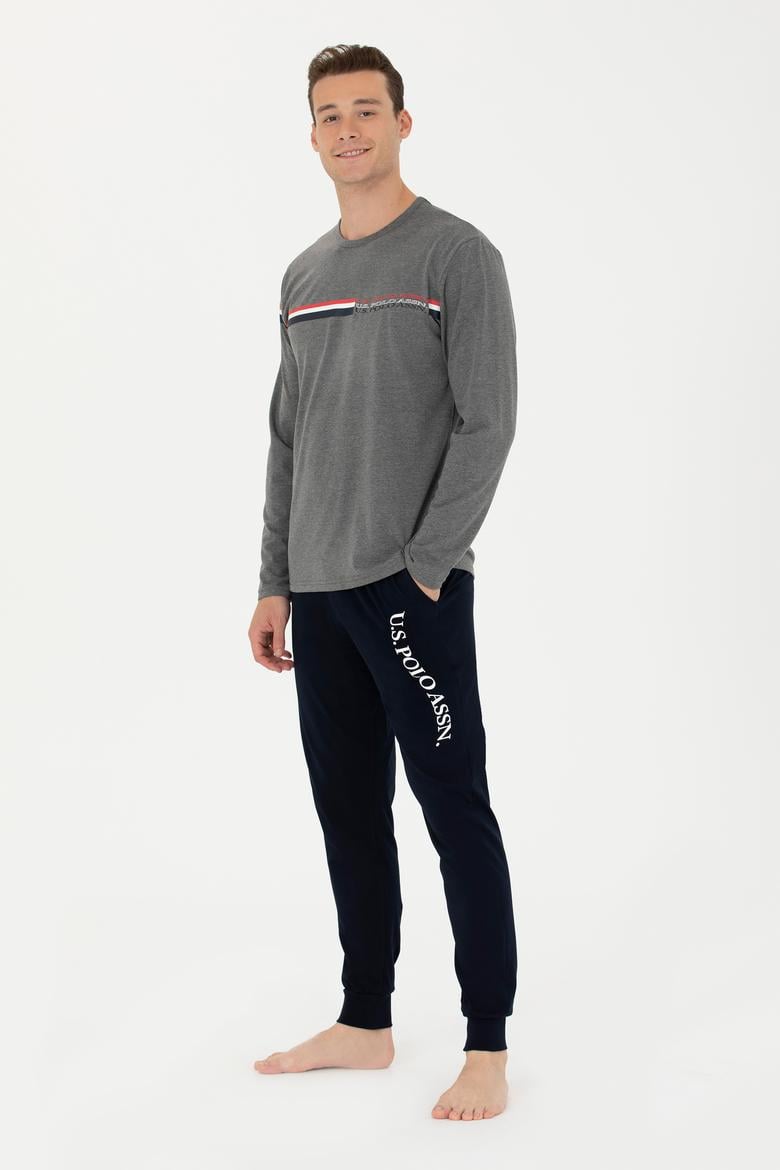 Erkek Antrasit Melanj Pijama Takımı - 50284688002