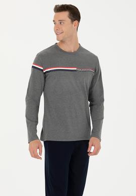 Erkek Antrasit Melanj Pijama Takımı - 50284688002