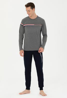 Erkek Antrasit Melanj Pijama Takımı - 50284688002
