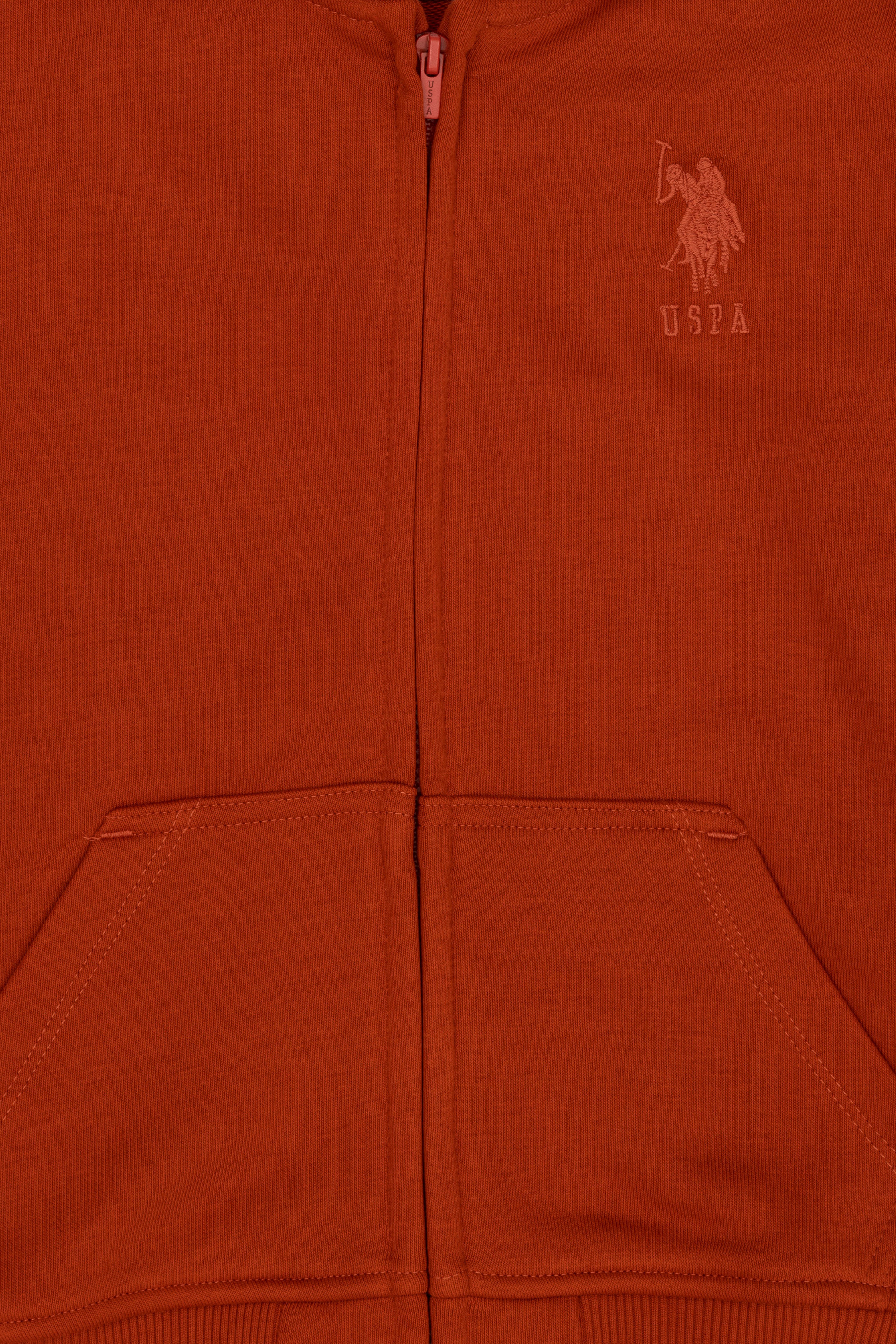 Erkek Çocuk Kiremit Basic Kapüşonlu Sweatshirt - Image 3