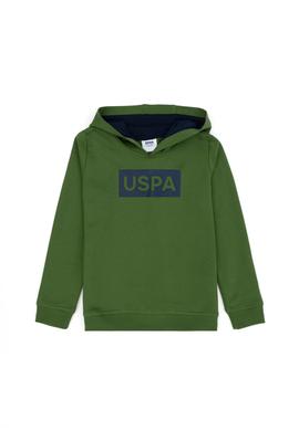 Erkek Çocuk Yeşil Basic Kapüşonlu Sweatshirt - 50269424092