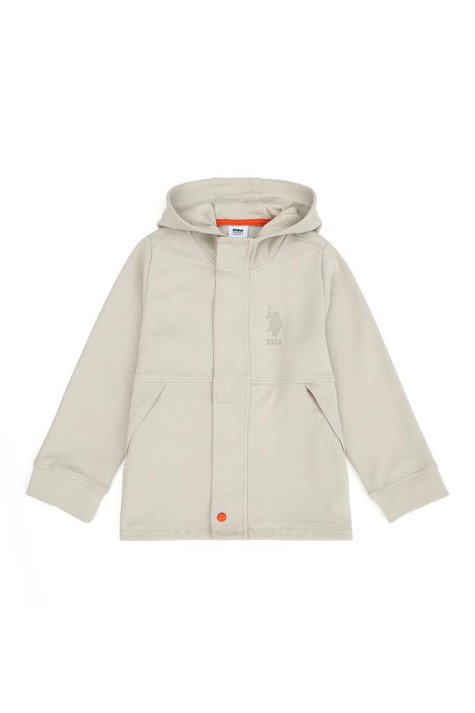 Erkek Çocuk Bej Kapüşonlu Sweatshirt