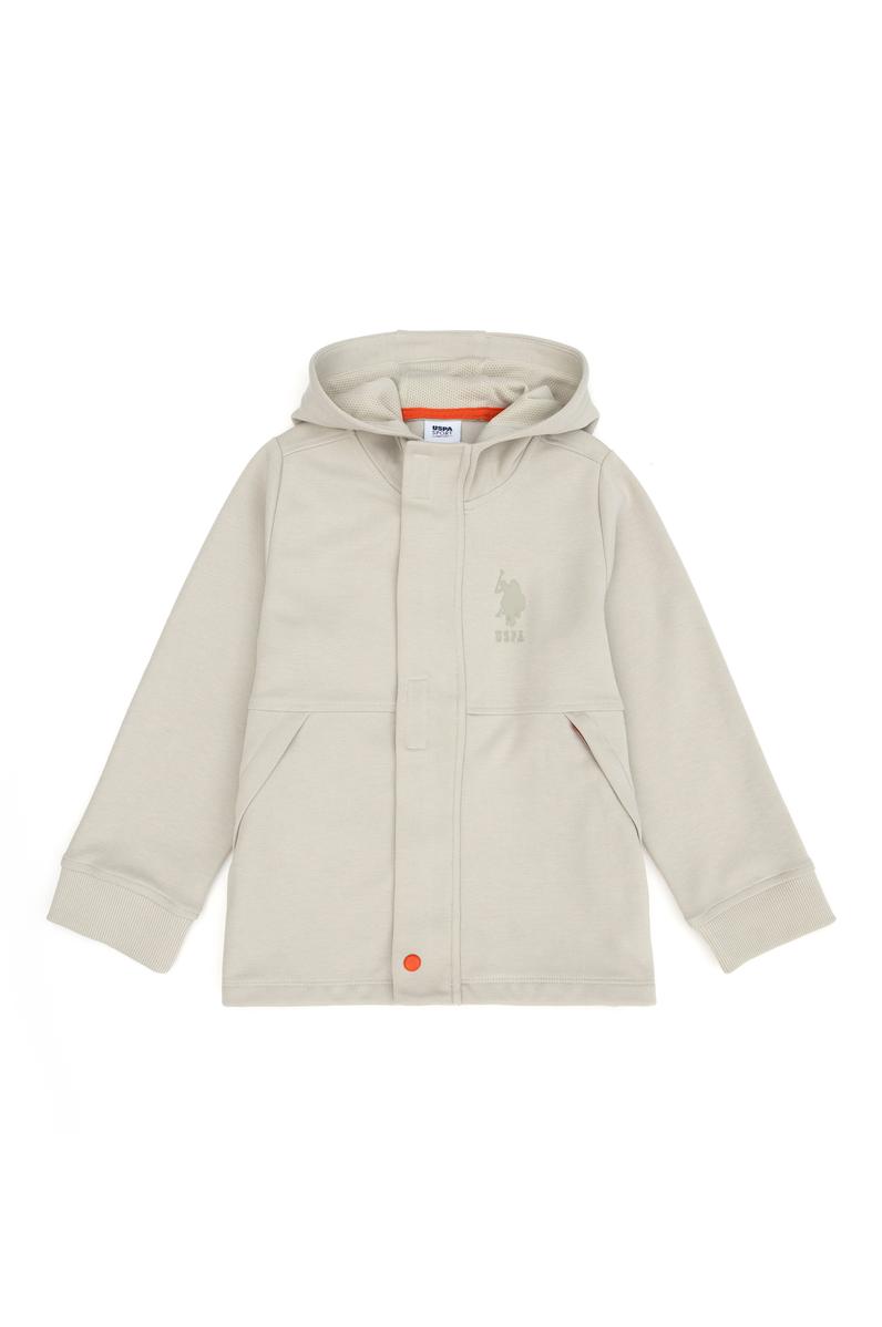 Erkek Çocuk Bej Kapüşonlu Sweatshirt
