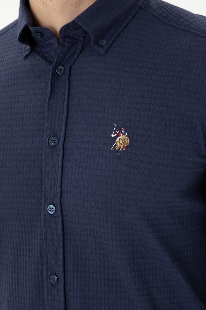 Erkek Lacivert Uzun Kollu Gömlek