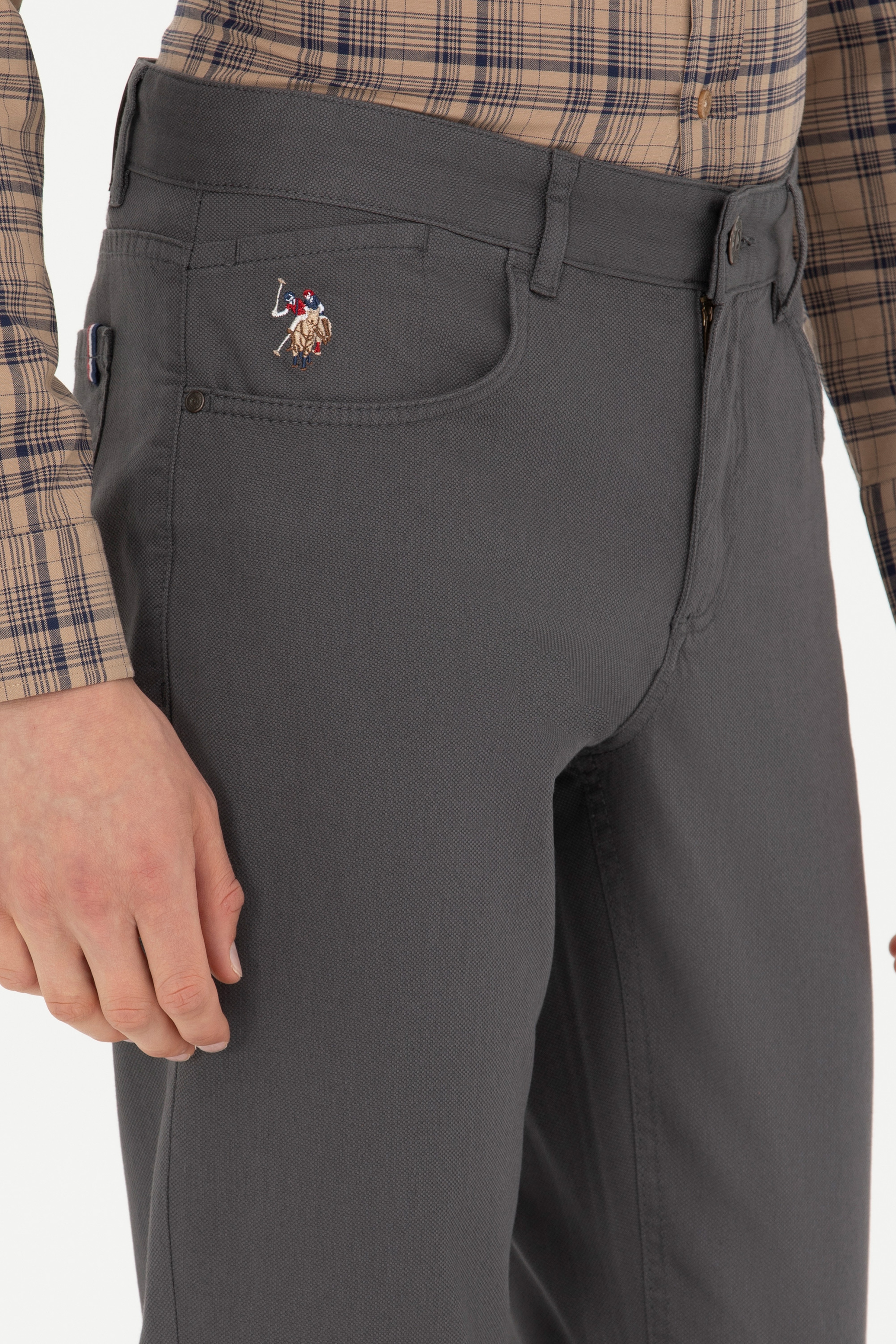 Erkek Slim Fit Antrasit Kanvas Pantolon - Image 5