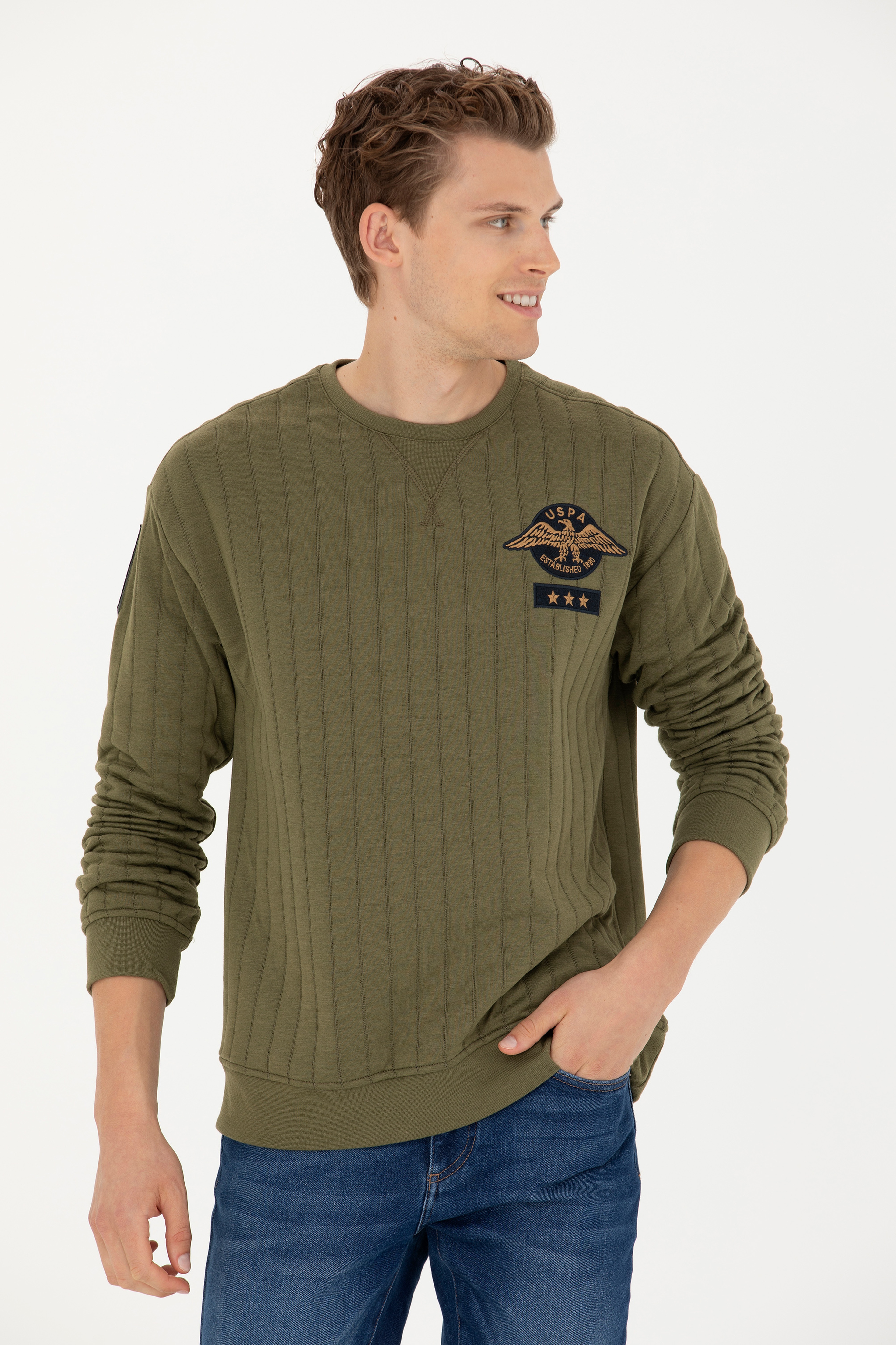 Erkek Haki Sweatshirt