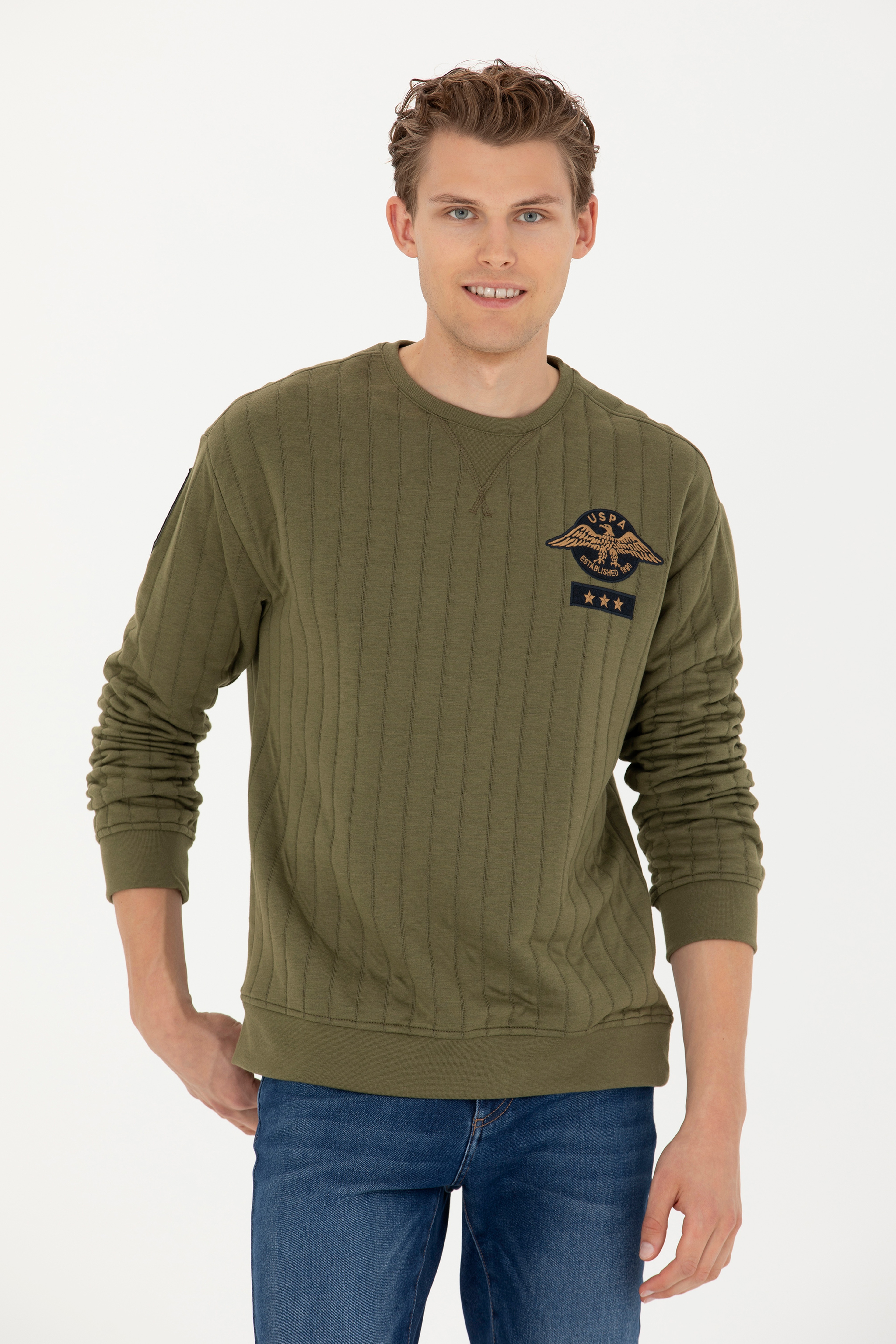 Erkek Haki Sweatshirt - Image 2