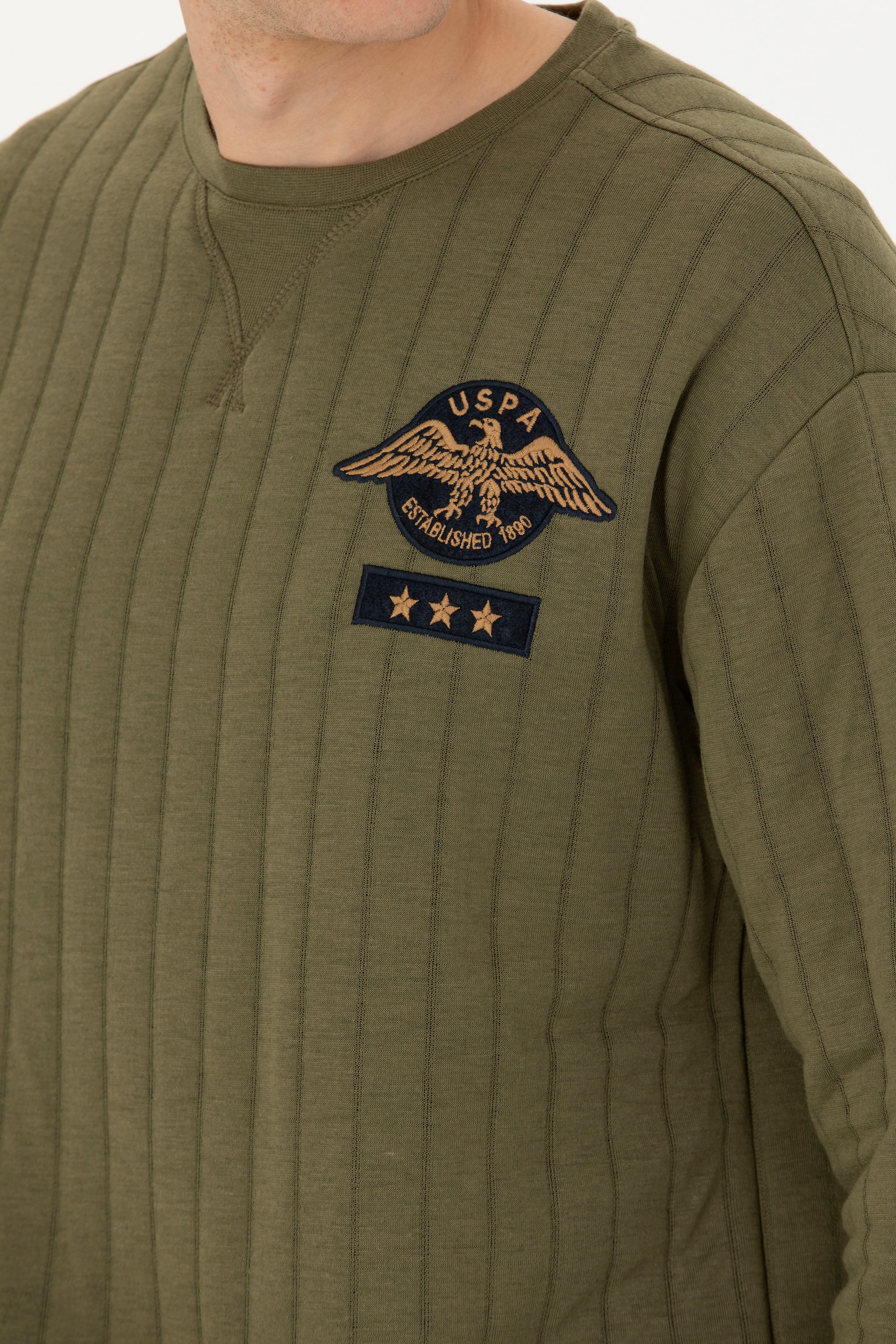 Erkek Haki Sweatshirt - Image 7