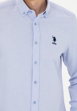 Erkek Mavi Uzun Kollu Basic Gömlek - 50277310045