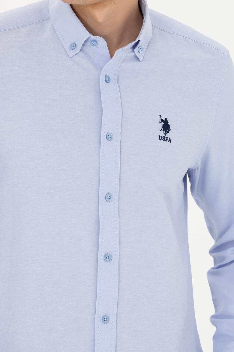 Erkek Mavi Uzun Kollu Basic Gömlek - 50277310045