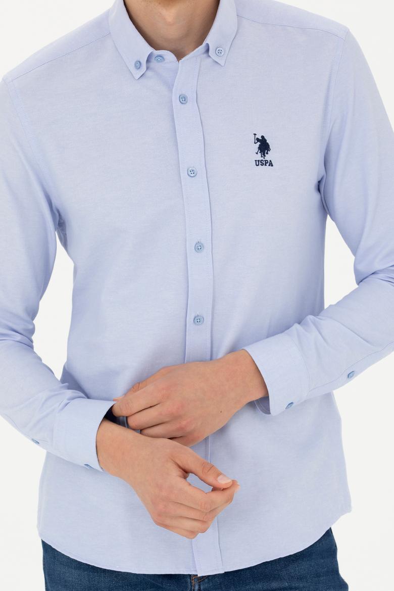 Erkek Mavi Uzun Kollu Basic Gömlek - 50277310045