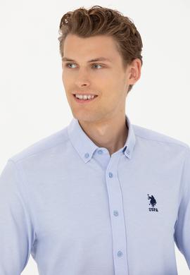 Erkek Mavi Uzun Kollu Basic Gömlek - 50277310045