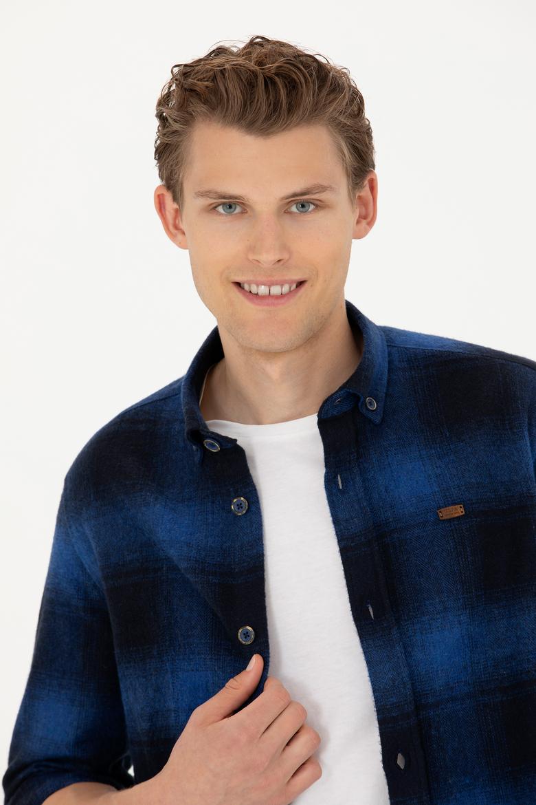 Erkek Lacivert Uzun Kollu Gömlek - 50272653001