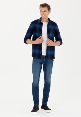 Erkek Lacivert Uzun Kollu Gömlek - 50272653001