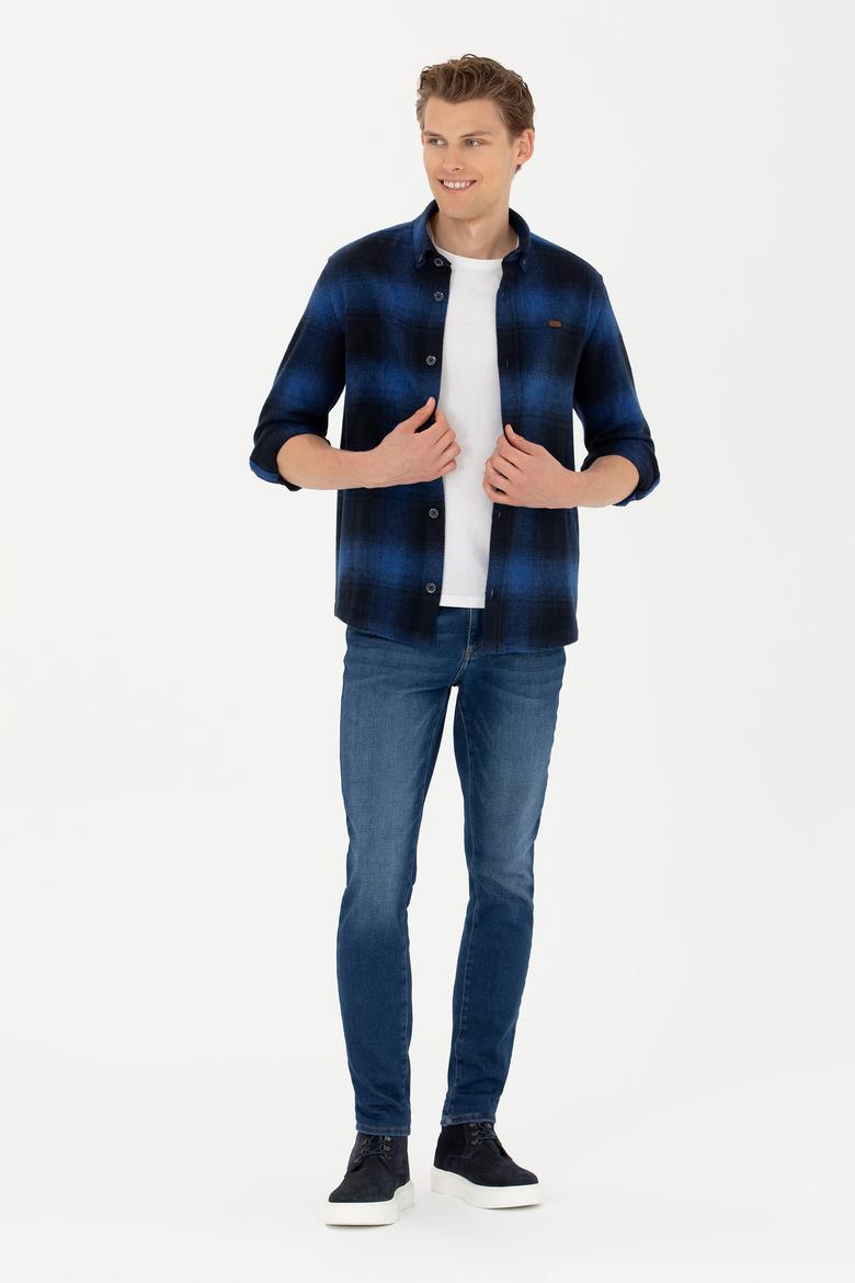 Erkek Lacivert Uzun Kollu Gömlek - 50272653001