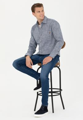 Erkek Lacivert Uzun Kollu Gömlek - 50272701010