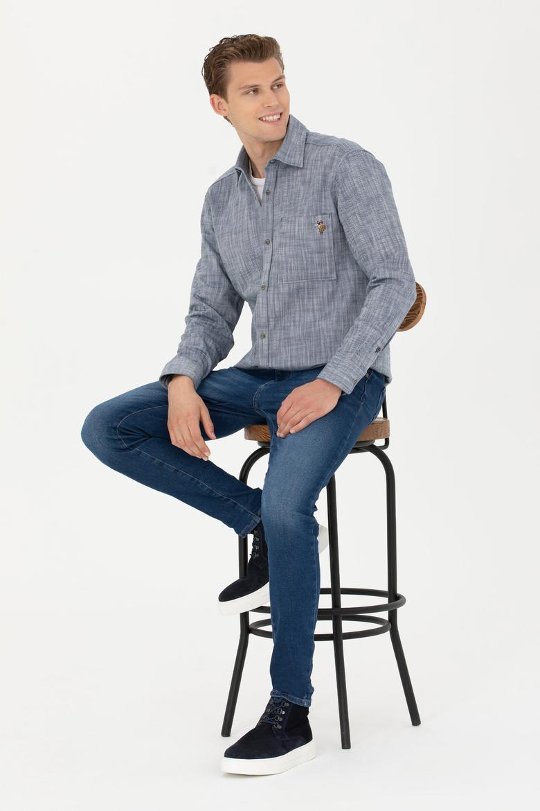 Erkek Lacivert Uzun Kollu Gömlek - 50272701010