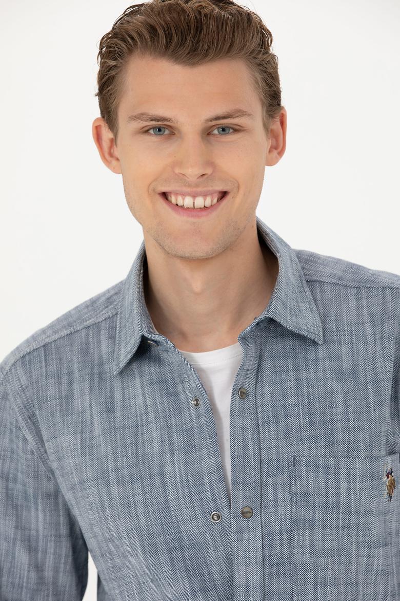 Erkek Lacivert Uzun Kollu Gömlek - 50272701010