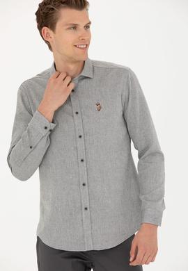 Erkek Saks Uzun Kollu Gömlek - 50272757010