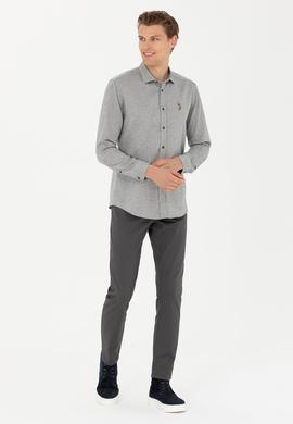 Erkek Saks Uzun Kollu Gömlek - 50272757010