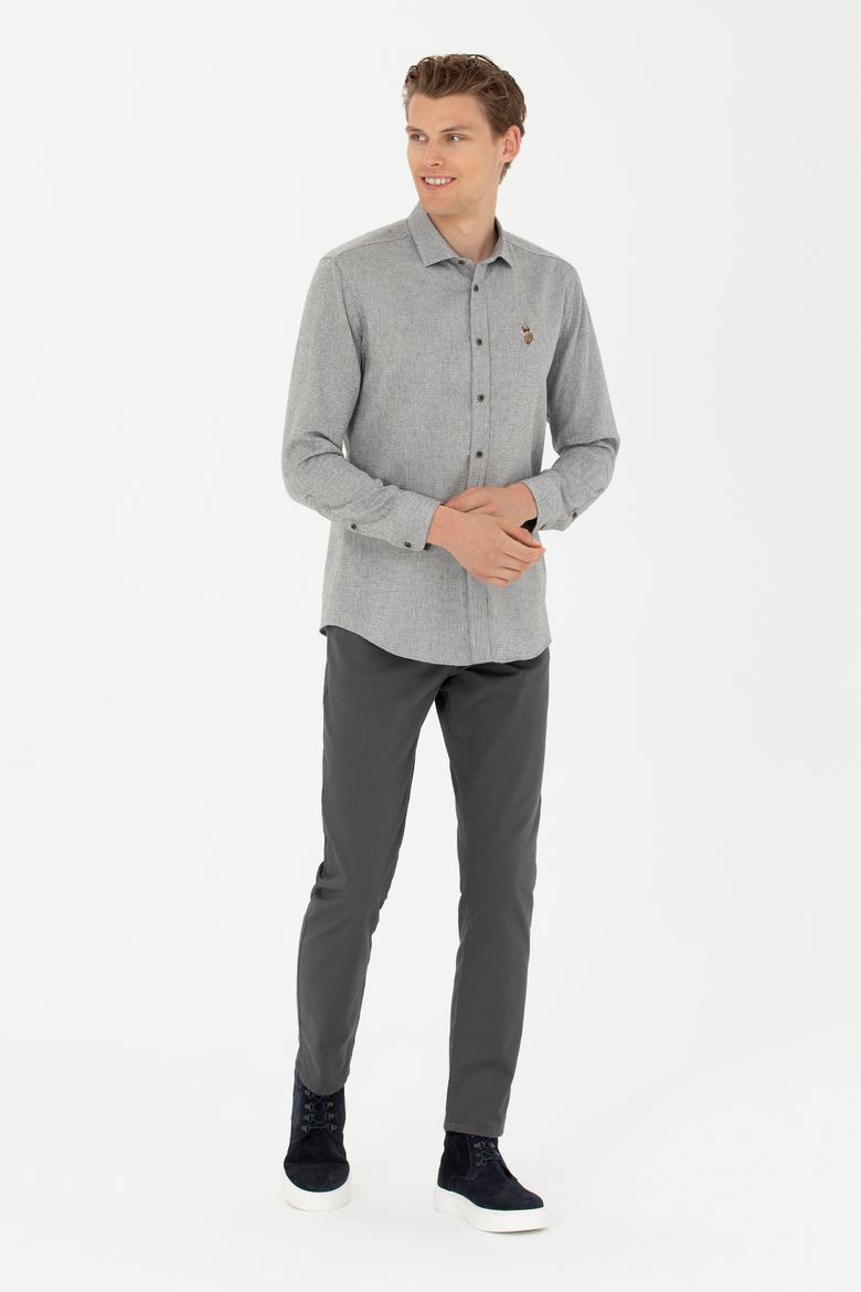 Erkek Saks Uzun Kollu Gömlek - 50272757010