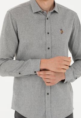 Erkek Saks Uzun Kollu Gömlek - 50272757010