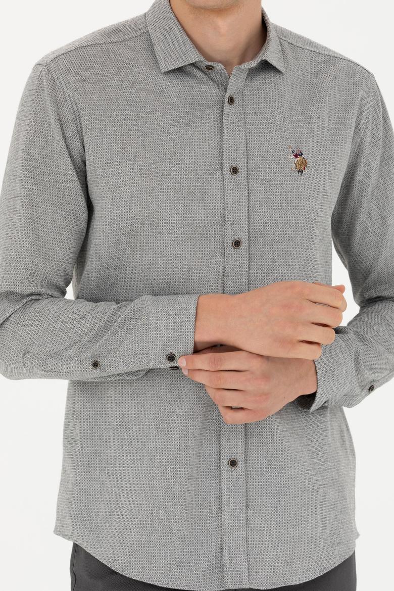 Erkek Saks Uzun Kollu Gömlek - 50272757010