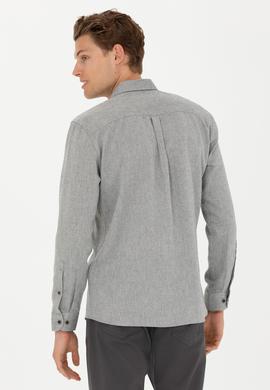 Erkek Saks Uzun Kollu Gömlek - 50272757010