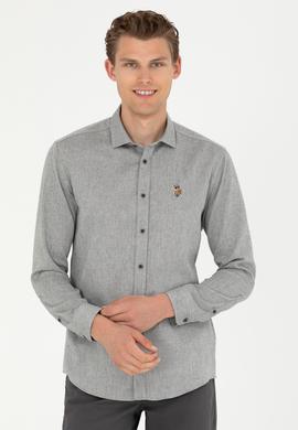 Erkek Saks Uzun Kollu Gömlek - 50272757010