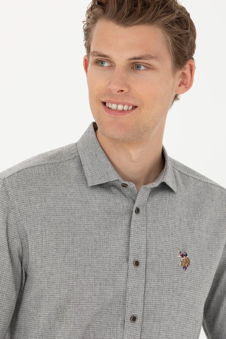 Erkek Saks Uzun Kollu Gömlek - 50272757010