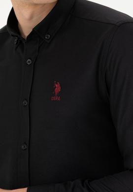 Erkek Siyah Uzun Kollu Basic Gömlek - 50277310023