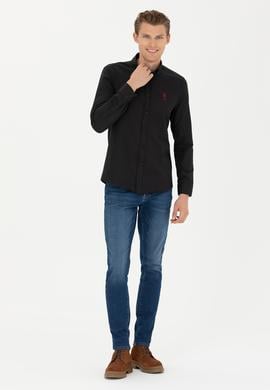 Erkek Siyah Uzun Kollu Basic Gömlek - 50277310023