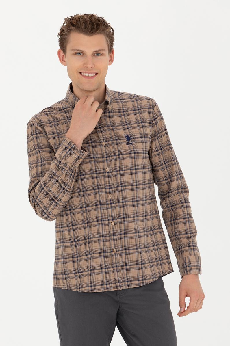 Erkek Kum Uzun Kollu Gömlek