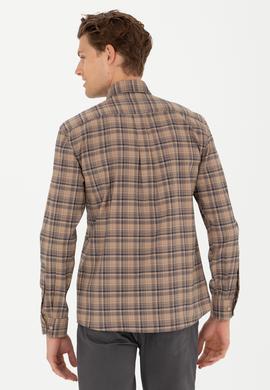 Erkek Kum Uzun Kollu Gömlek - 50279456019