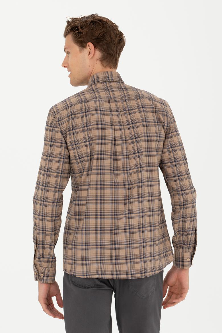 Erkek Kum Uzun Kollu Gömlek - 50279456019